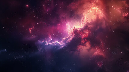 Fototapeta premium Cosmic Dark Nebula with Stars on a Dark Background