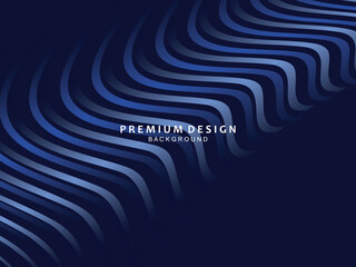 Abstract shining wave lines on blue background. Dynamic wave pattern. Modern wavy lines. Futuristic technology concept, for banners, posters, brochures, flyers, certificates, websites, etc.