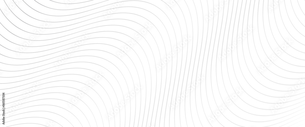 Poster Vector abstract wave element of the pattern of gray lines on white background wave pattern with wave with lines created using blend tool.