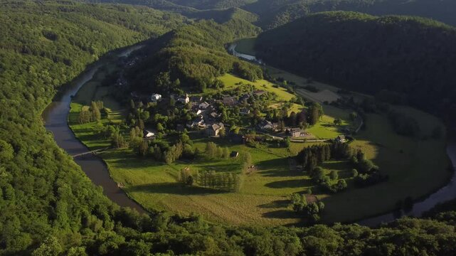 Aerial View of Frahan, Rochehaut: A Serene Belgian Village