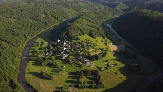 Aerial View of Frahan, Rochehaut - A Verdant Paradise