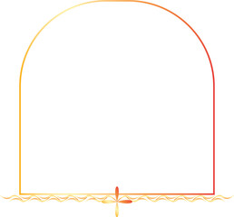 Gold frame luxury vector outline