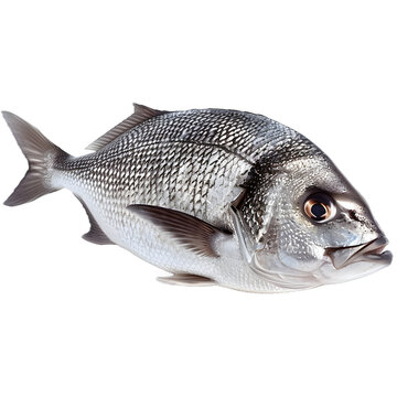[Transparent Background PNG]Black Seabream Isolated on White Background