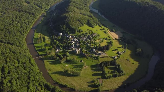 Aerial View of Frahan and Rochehaut, Belgium