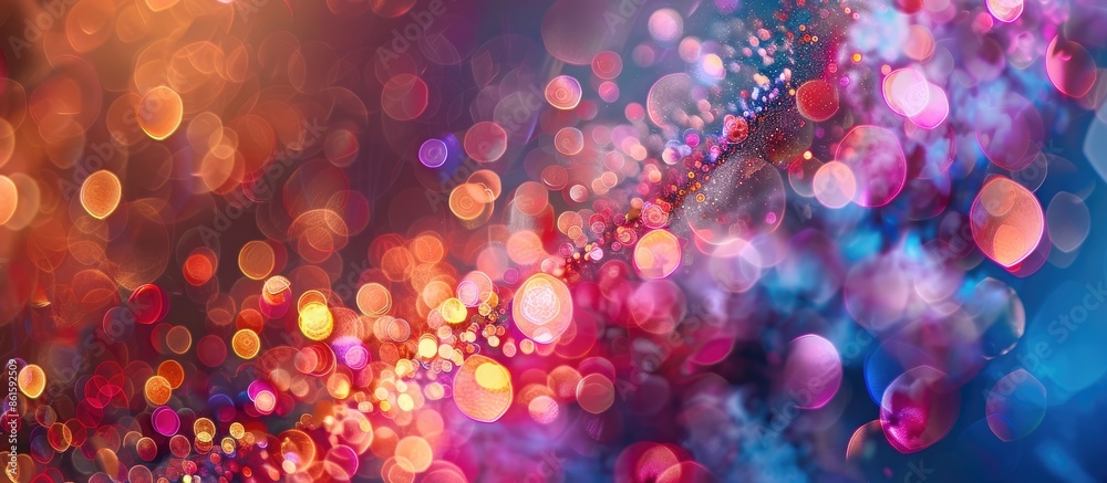 Poster Celebrate New Year with vibrant fireworks, creating an abstract holiday background with copy space image available.