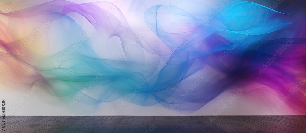 Poster smoke and light creating an abstract background with a black and white grain blur wall texture, feat