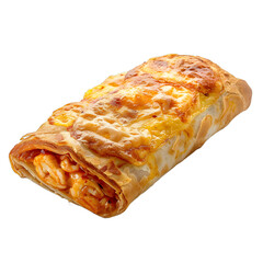 [Transparent Background PNG]Cheesy Chicken Wrap on White Background