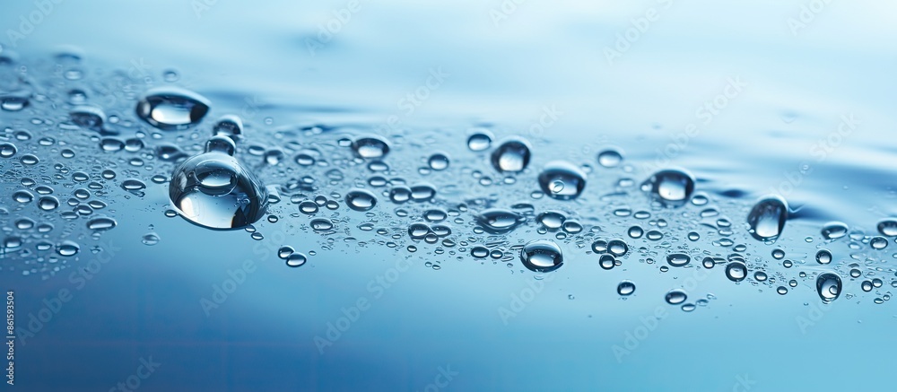 Aufkleber fresh and clean water surface with droplets, providing a serene background for copy space images.