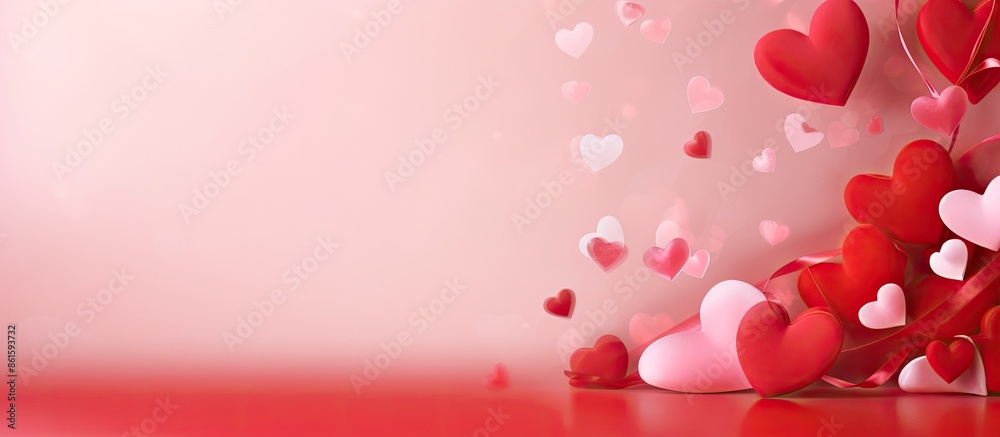 Poster valentine's day-themed background for a greeting card mockup featuring copy space image.