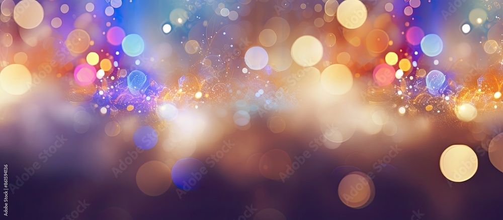 Poster Bokeh background with abstract lights and copy space image.