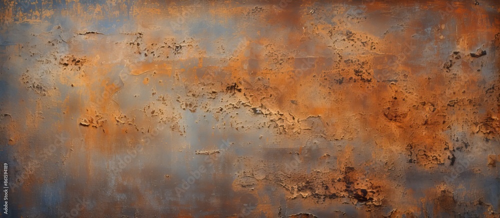 Poster Rustic metal surface with textured rust, perfect for background with copy space image.