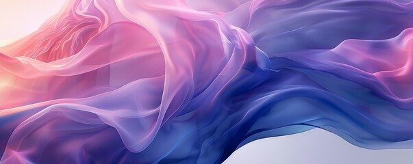 Obraz premium Abstract closeup of flowing blue and purple fabric textures