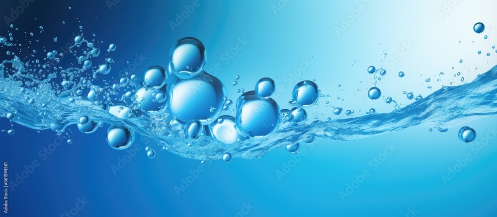 Poster A vivid blue backdrop with splashing bubbles enhancing the copy space image.