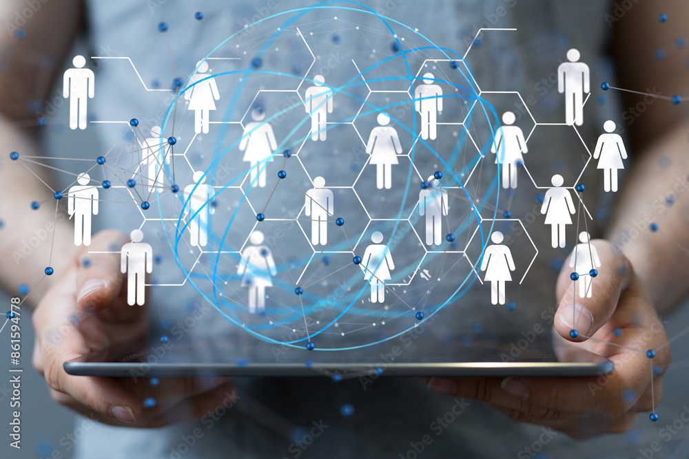 Aufkleber  Digital Network and data concept.