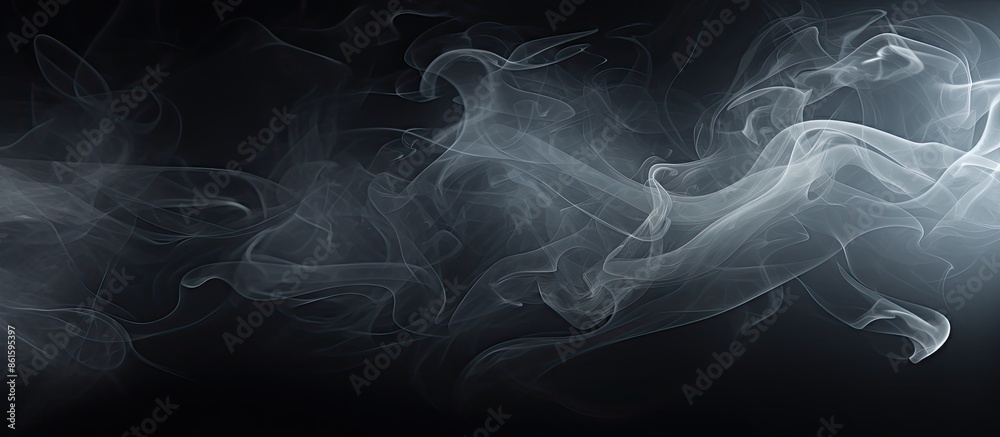 Poster Black background with an abstract smoke texture resembling fog in the dark with copy space image.