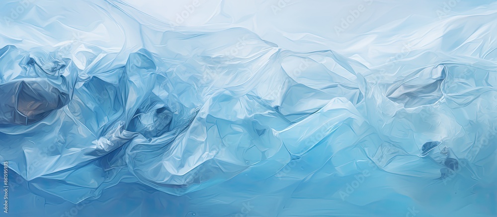 Poster An abstract background featuring a lovely plastic bag image with a message advocating against plastic bag use to save and protect the planet. with copy space image. Place for adding text or design