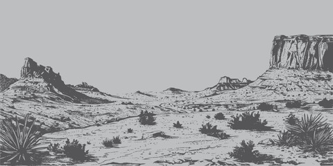 Vintage retro engraving woodcut style sketch draw paint of mountain rock hill peak