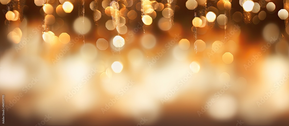 Poster High-quality photo of a holiday glowing backdrop with defocused blinking lights and blurred bokeh creating a festive atmosphere, providing ample copy space image.