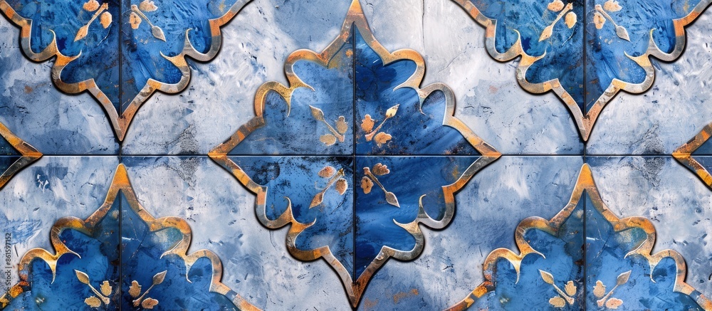 Poster seamless ceramic tiles design texture art wallpaper pattern graphics design background. with copy sp