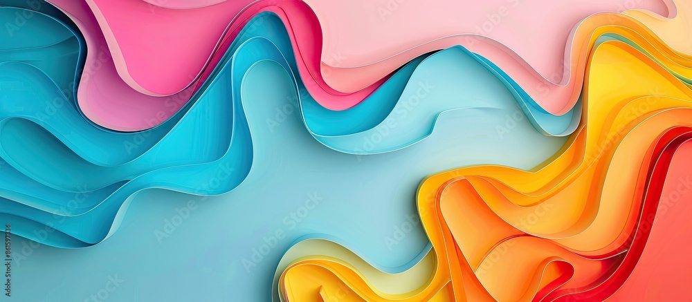 Poster colorful abstract paper art background with a clean blank space for text or images, perfect as a cop