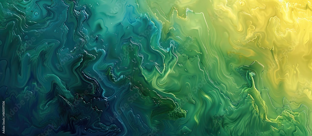 Fototapete background with abstract blue, green, and yellow textures for text placement in an image with space 