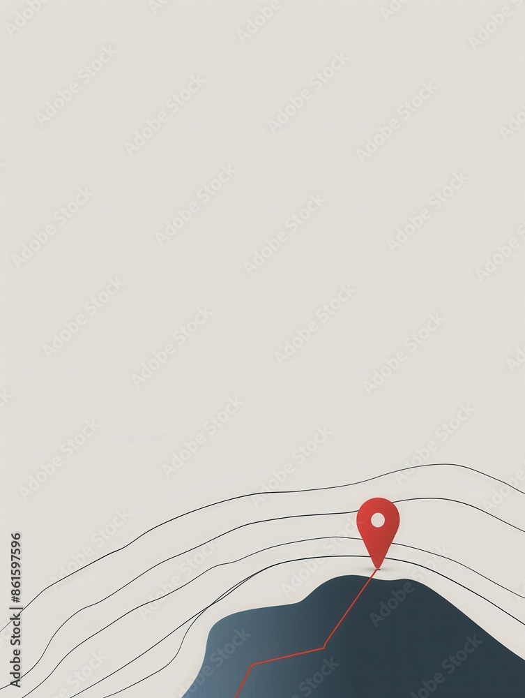 Aufkleber a simple and stylish illustration of a red location pin on a clean, white map background. this minim