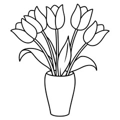 Plants with flower coloring pages. Flower outline