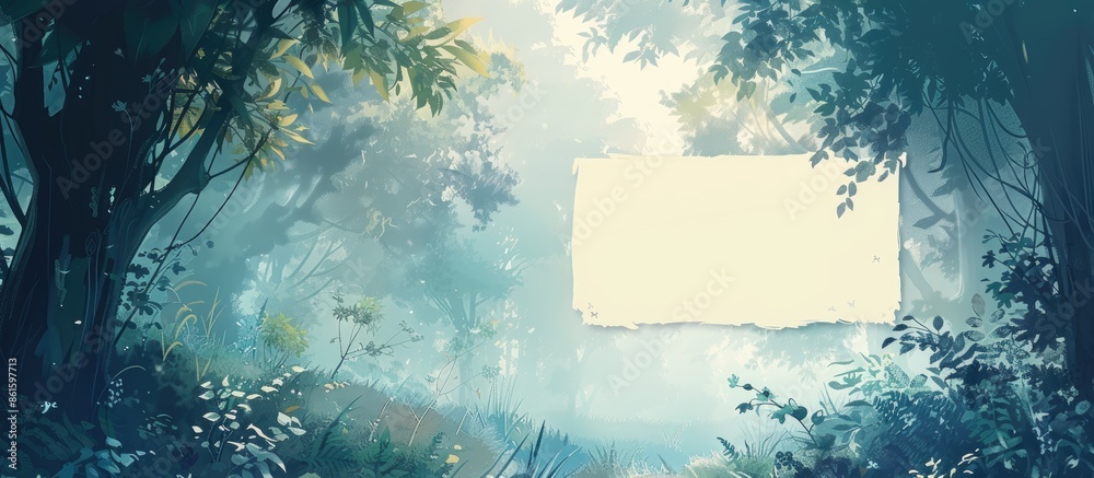 Aufkleber Mock up of a nature-themed layout with a blank note for adding text or images, providing ample copy space image.
