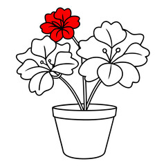 Plants with flower coloring pages. Flower outline
