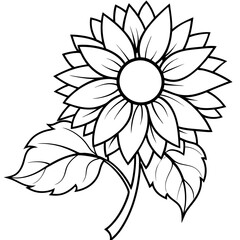 Plants with flower coloring pages. Flower outline