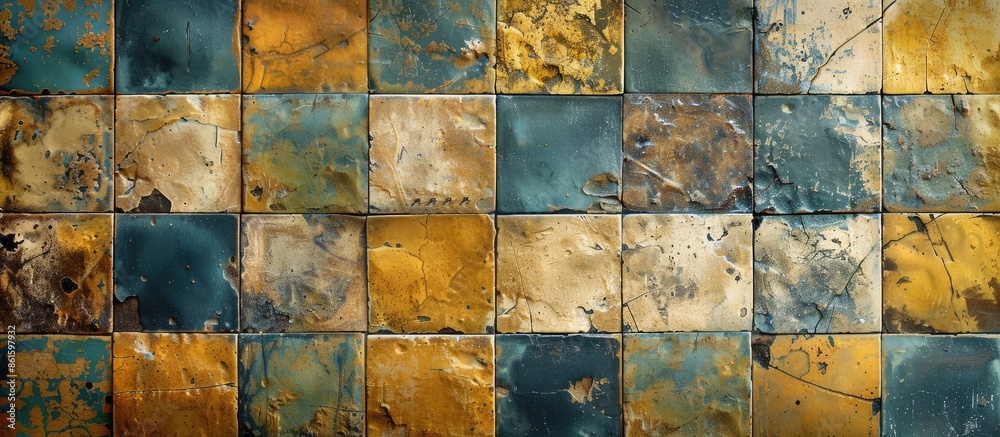 Poster Old Ceramic tiles background. with copy space image. Place for adding text or design