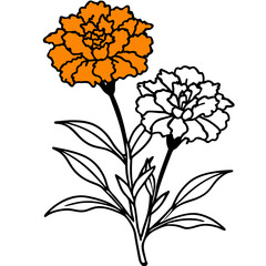 Plants with flower coloring pages. Flower outline