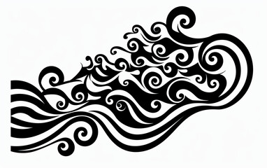Fototapeta premium A black and white drawing of waves with a black and white background
