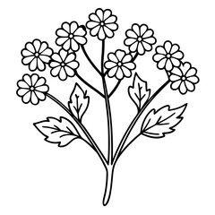 Plants with flower coloring pages. Flower outline