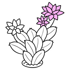 Plants with flower coloring pages. Flower outline