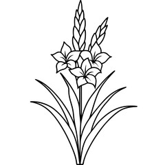 Plants with flower coloring pages. Flower outline