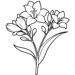 Plants with flower coloring pages. Flower outline