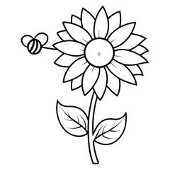 Plants with flower coloring pages. Flower outline