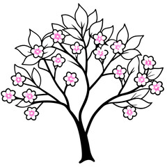 Plants with flower coloring pages. Flower outline