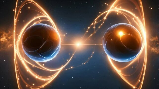 Cosmic Collision of Two Proton Particles on a Black Background