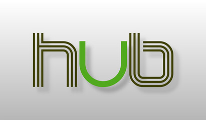 Parola HUB  con sfondo colorato gradiente