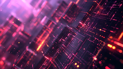 Fototapeta premium Digital background featuring interconnected circuits and binary code, representing artificial intelligence and encryption, Neutral dark background, Modern and detailed