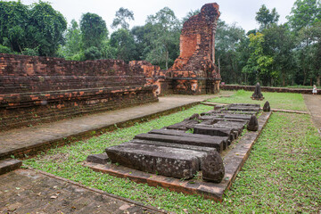 Hoi An, Vietnam - 6 Feb, 2024: My Son Hindu temple built during the Champa kingdom, Vietnam
