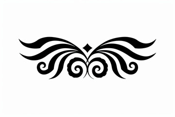 Fototapeta premium A black and white tattoo design of a winged creature with a diamond pattern