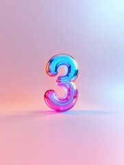Obraz premium 3D Translucent Glass PVC English numbers, 0, 1, 2, 3,4,5, Icon with Color Gradient Background, Typography Design, Graphic resource, wallpaper, banner design, brochure, web, advertising, illustration, 
