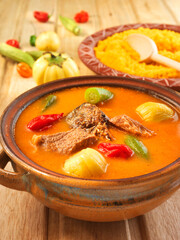 Sauce aubergine, Westafrika, Ghana, Afrika, Fleischgerichte, Eintopf, Reis, Gemüseeintopf, 