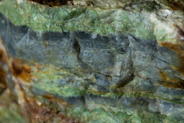 Close-up of interbedded barite crystals and chert.
