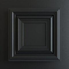 Blank vintage photo frame mockup on black background
