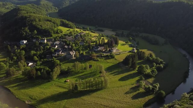Aerial View of Frahan and Rochehaut, Belgium