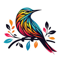 Obraz premium Silhouette colorful Bird